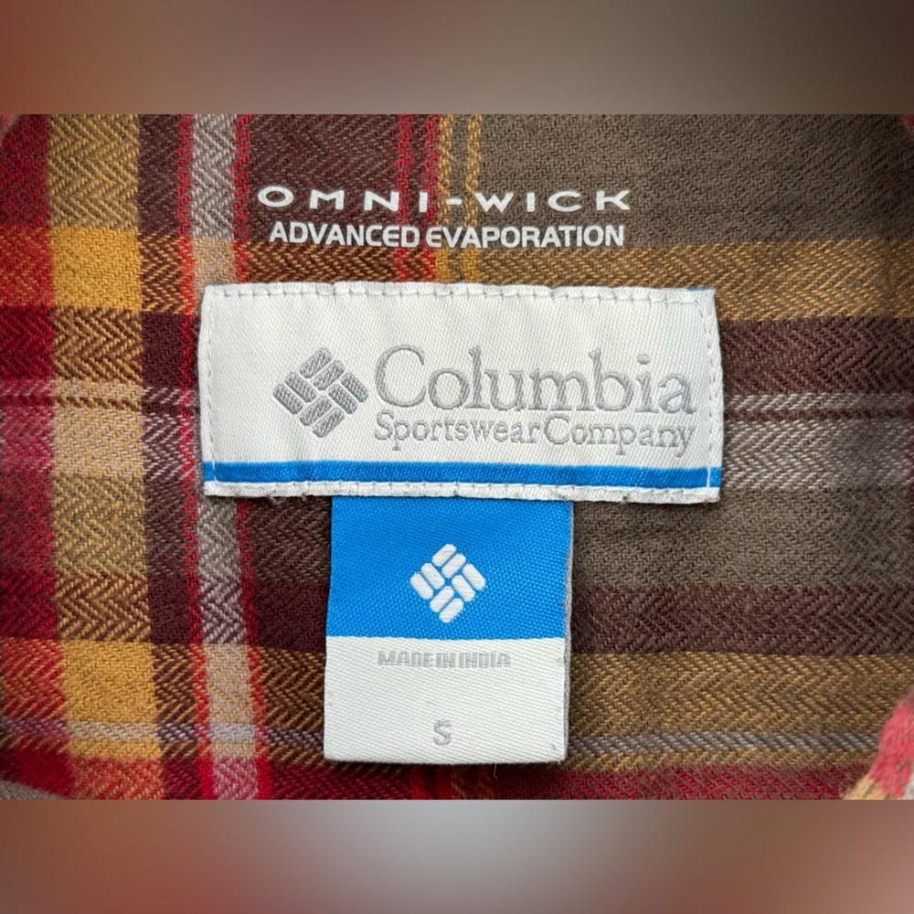Columbia Omni Wick Plaid Long Sleeve, Button Up Shirt, Men's Size Small - Picture 10 of 10